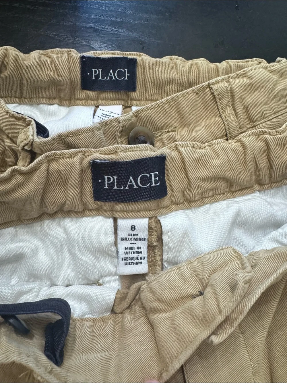 4 Pairs Khaki Uniform Pants - BOYS 8 slim USED